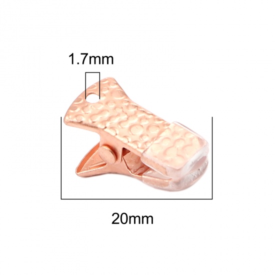 Picture of Silicone Clips Used to Clamp the Mouth Mask Rose Gold Carved Pattern 20mm x 10mm, 10 PCs