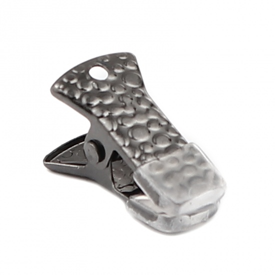 Picture of Silicone Clips Used to Clamp the Mouth Mask Gunmetal Carved Pattern 20mm x 10mm, 10 PCs