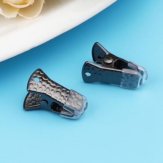 Picture of Silicone Clips Used to Clamp the Mouth Mask Gunmetal Carved Pattern 20mm x 10mm, 10 PCs