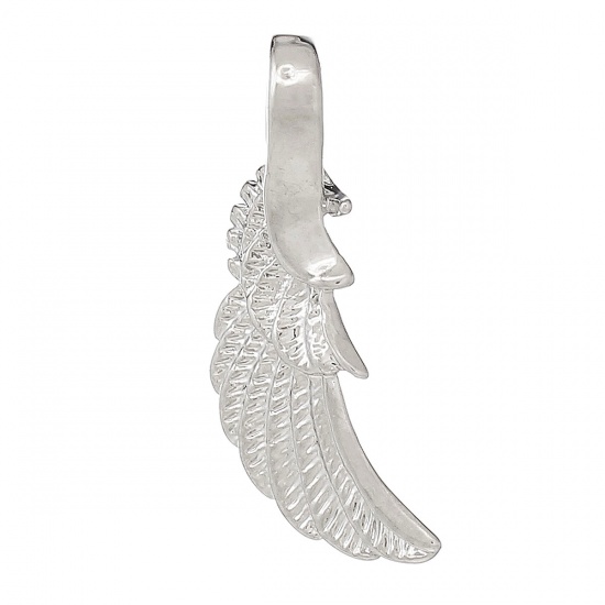 Imagen de Colgantes Latón de Ángel Ala , Tono de Plata 21mm x 8mm, 5 Unidades