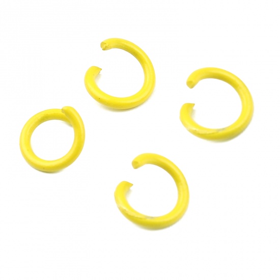 Immagine di 1.2mm Iron Based Alloy Open Jump Rings Findings Circle Ring Yellow 8mm Dia, 200 PCs