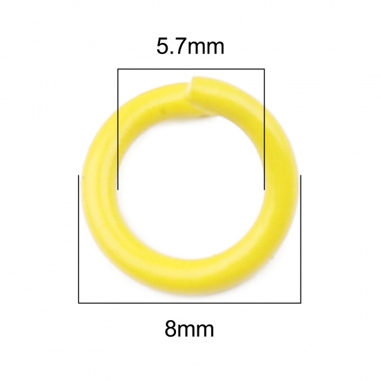 合金 丸カン 丸カン 環状 黄色 8mm直径、 200 個 の画像