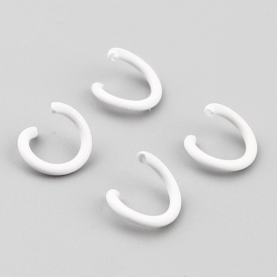 Изображение 1.2mm Iron Based Alloy Open Jump Rings Findings Circle Ring White 8mm Dia, 200 PCs