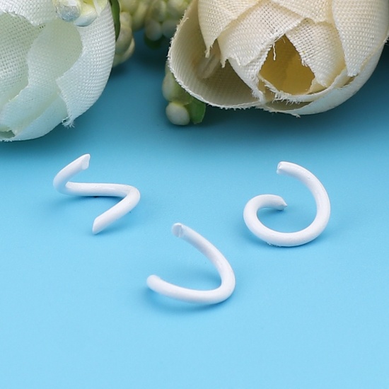 Immagine di 1.2mm Iron Based Alloy Open Jump Rings Findings Circle Ring White 8mm Dia, 200 PCs