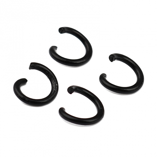 Immagine di 1.2mm Iron Based Alloy Open Jump Rings Findings Circle Ring Black 8mm Dia, 200 PCs