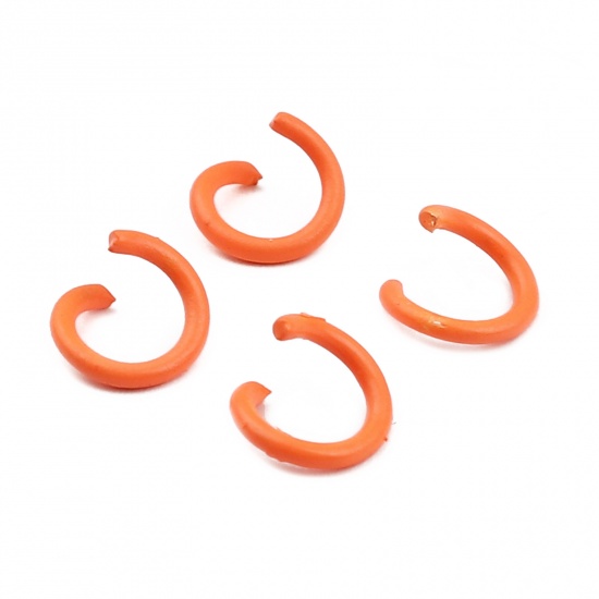 Immagine di 1.2mm Iron Based Alloy Open Jump Rings Findings Circle Ring Orange 8mm Dia, 200 PCs