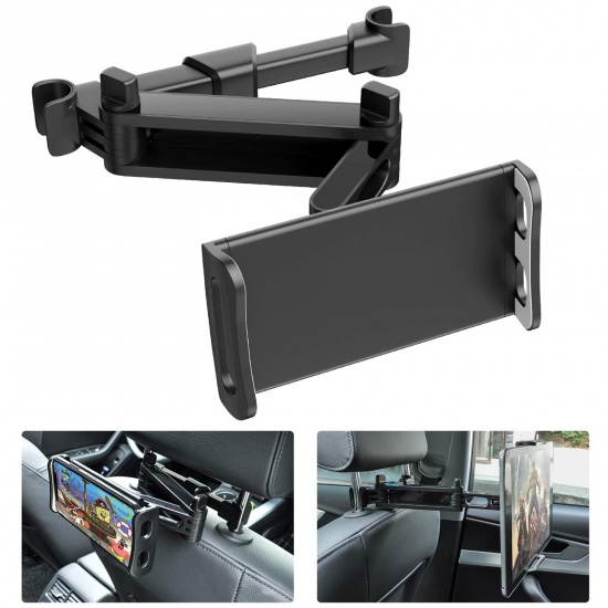 Imagen de 360°Rotation Tablet Holder for Car Back Seat Black & Red, 1 Set