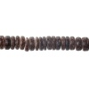 ココナッツの殻 スペーサ ビーズ フラットラウンド コーヒー色 約 10mm直径、 穴：約 1mm、 41cm長さ、 3 連 （約 112PCS /一連） の画像