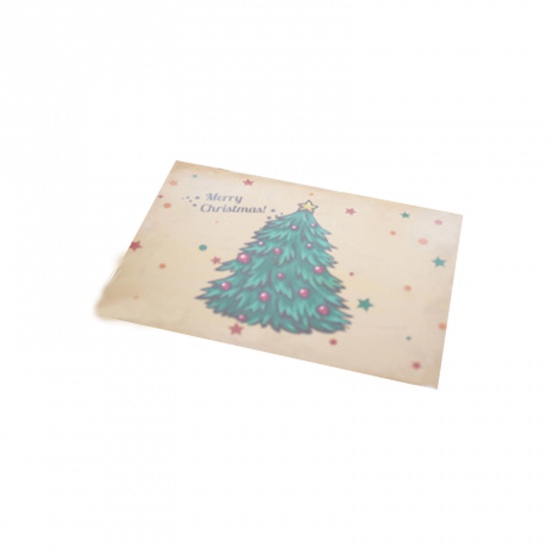Immagine di Carta Busta Rettangolo Marrone Chiaro Albero di Natale Lunghezza: 11.5cm, Larghezza: 8.5cm, 1 Serie