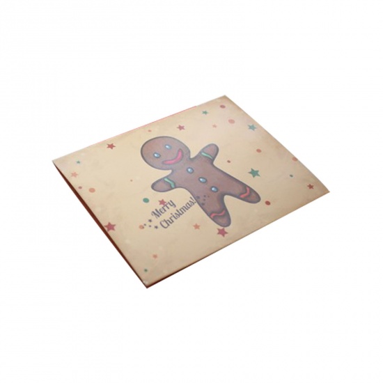 Immagine di Carta Busta Ginger Bread Man di Natale Marrone Chiaro Lunghezza: 11.5cm, Larghezza: 8.5cm, 1 Serie