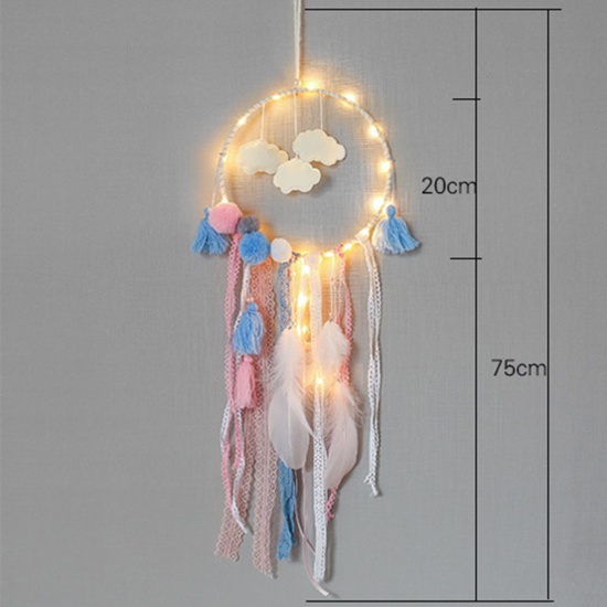 Изображение Mixed DIY Handmade Craft Materials Accessories For Making Dream Catcher Multicolor Feather LED Light Up 75cm, 1 Set