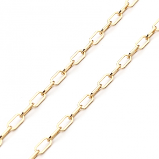 Picture of Brass Link Cable Chain Findings Oval Real Gold Plated 10x5mm, 1 M                                                                                                                                                                                             