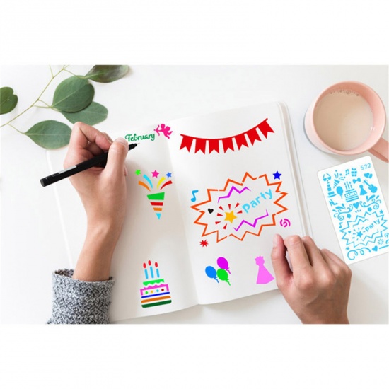 Immagine di PET Children DIY Drawing Template Initial / Capital Letter Pattern White 17.8cm x 10.2cm, 1 Piece