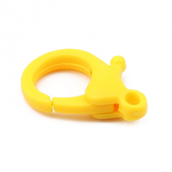 Picture of Plastic Lobster Clasp Findings Yellow 25mm x 17mm, 30 PCs