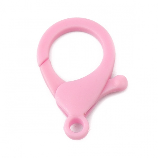 Изображение ABS Пластик Застежка когтя омара Розовый 25мм x 17мм, 30 ШТ