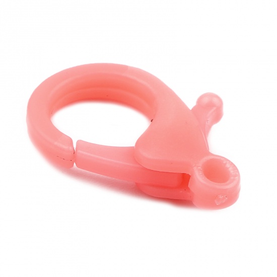 Изображение ABS Пластик Застежка когтя омара Персик-Розовый 25мм x 17мм, 30 ШТ