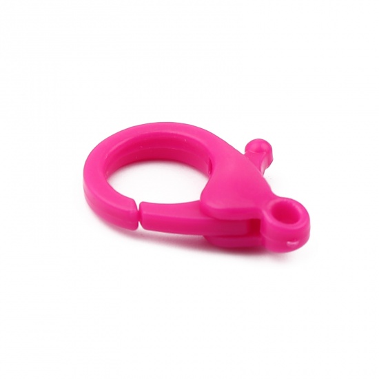 Picture of Plastic Lobster Clasp Findings Fuchsia 25mm x 17mm, 30 PCs