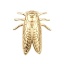 Immagine di Ottone Insetto Orecchini a Perno 18K Vero Oro Placcato Cicala W/ Loop 23mm x 19mm, 2 Pz