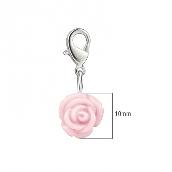 Picture of Plastic Knitting Stitch Markers Rose Flower Pink 12 PCs