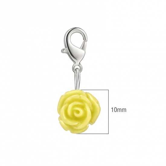 Picture of Plastic Knitting Stitch Markers Rose Flower Yellow 12 PCs