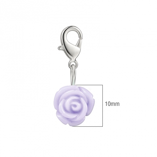 Picture of Plastic Knitting Stitch Markers Rose Flower Mauve 12 PCs