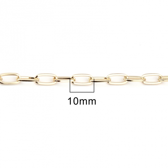 Immagine di Ottone Cavo Catena Accessori Ovale Oro riempito 10x5mm, 1 M                                                                                                                                                                                                   