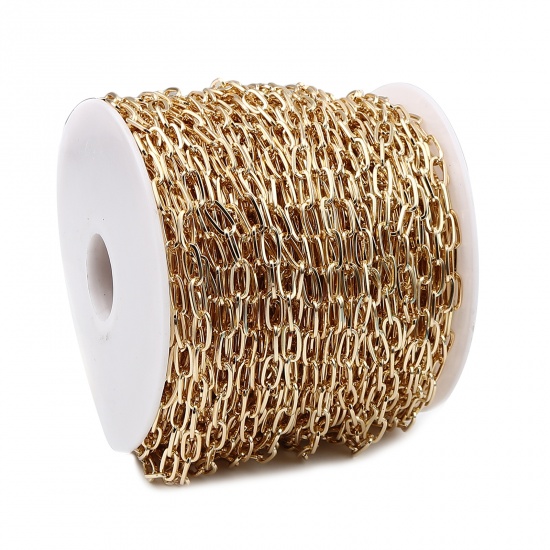 Immagine di Ottone Cavo Catena Accessori Ovale Oro riempito 10x5mm, 1 M                                                                                                                                                                                                   