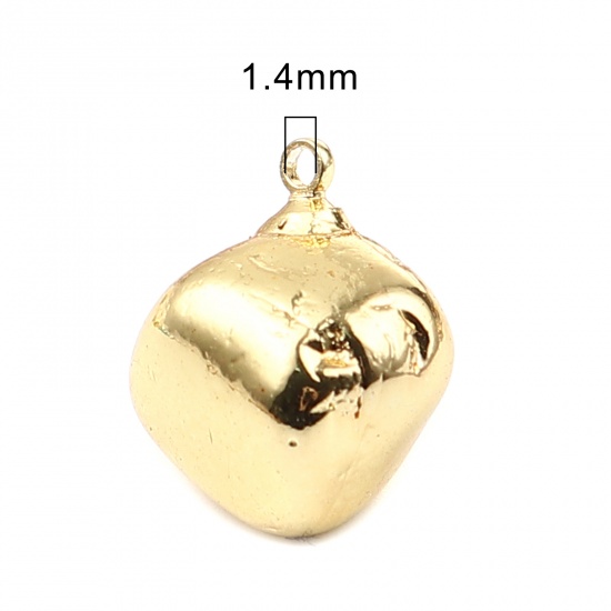 Immagine di 3 Pz Pietra & Ottone Ciondoli Oro Irregolare Placcatura 28x18mm - 19x11mm