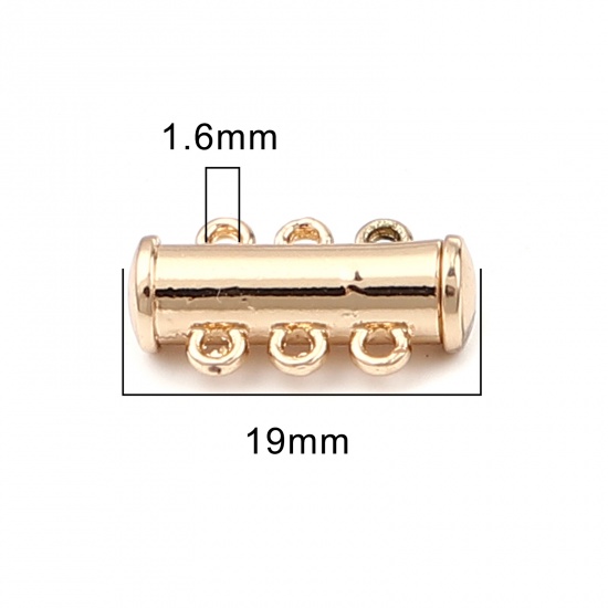Immagine di Lega di Zinco Chiusura Magnetica Cilindrico KC Placcato Oro Possibile Aprire 19mm x 11mm, 5 Pz