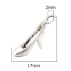 Picture of Zinc Based Alloy Charms High-heeled Shoes Antique Silver Color 17mm x 11mm, 100 PCs