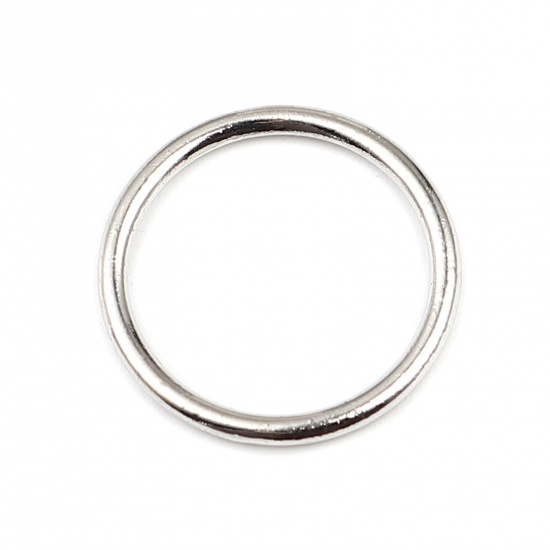 Immagine di 1.5mm Lega di Zinco Chiuso Stile Anello di Salto Tondo Tono Argento 19mm Dia, 100 Pz