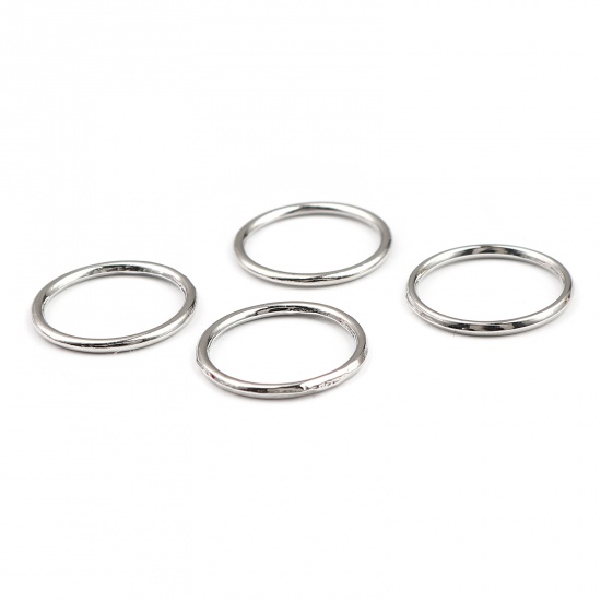 Immagine di 1.5mm Lega di Zinco Chiuso Stile Anello di Salto Tondo Tono Argento 19mm Dia, 100 Pz