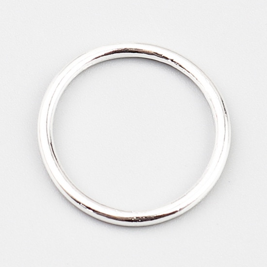 Picture of 1.5mm Zinc Based Alloy Closed Soldered Jump Rings Findings Round Silver Plated 19mm Dia, 100 PCs