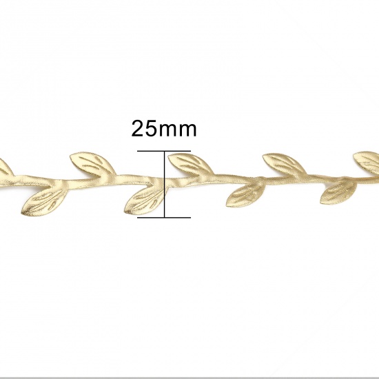 Picture of Fabric Satin Ribbon Golden Leaf 25mm, 10 M