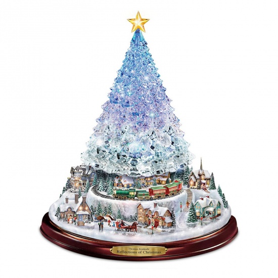 Immagine di PVC Adesivo per Vetri Finestre Decorazione Multicolore Albero di Natale 30cm x 20cm, 1 Foglio