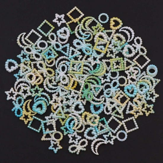 Immagine di ABS Artigianato in Resina Materiale di Riempimento A Random Geometrica Stella a Cinque Punte Imitata Perla 1 Pacchetto ( 180 Pz/Pacco)