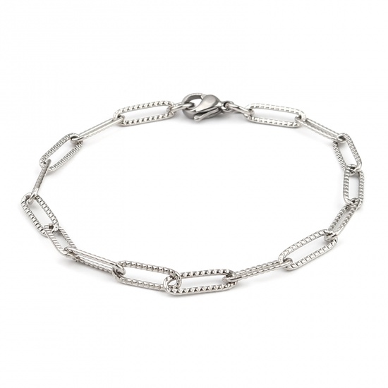 Picture of 304 Stainless Steel Stylish Bracelets Silver Tone 19cm(7 4/8") long, 1 Piece