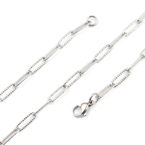 Picture of 304 Stainless Steel Necklace For DIY Jewelry Making Silver Tone 59cm(23 2/8") long, 1 Piece