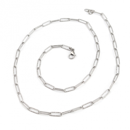 Picture of 304 Stainless Steel Necklace For DIY Jewelry Making Silver Tone 59cm(23 2/8") long, 1 Piece