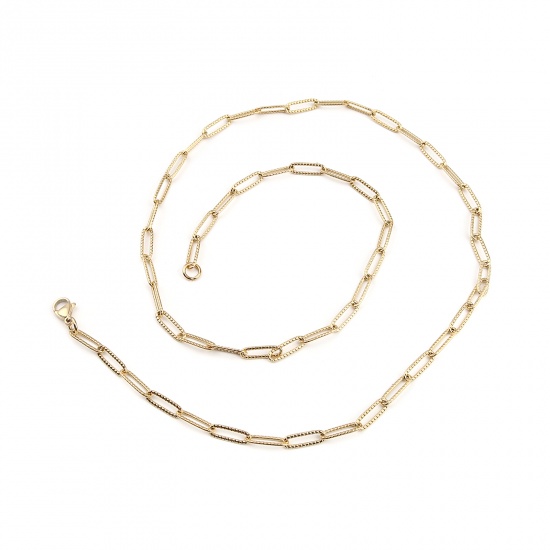 Picture of 1 Piece Vacuum Plating 304 Stainless Steel Necklace For DIY Jewelry Making Gold Plated 59cm(23 2/8") long