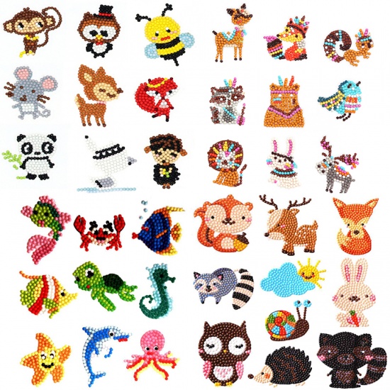 Picture of Resin Embroidery DIY Kit Diamond Painting Rhinestone Animal Mixed Color 1 Set ( 37 PCs/Set)