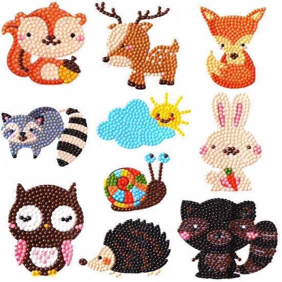Picture of Resin Embroidery DIY Kit Diamond Painting Rhinestone Animal Mixed Color 1 Set ( 10 PCs/Set)