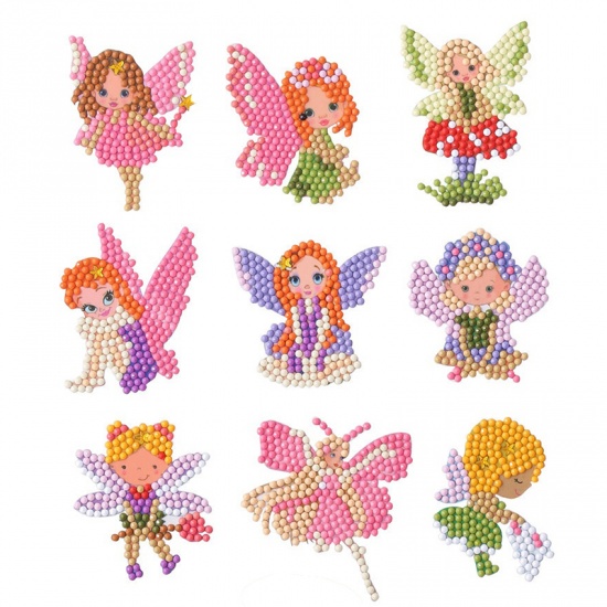 Picture of Resin Fairy Tale Collection Embroidery DIY Kit Diamond Painting Rhinestone Fairy Mixed Color 1 Set ( 9 PCs/Set)