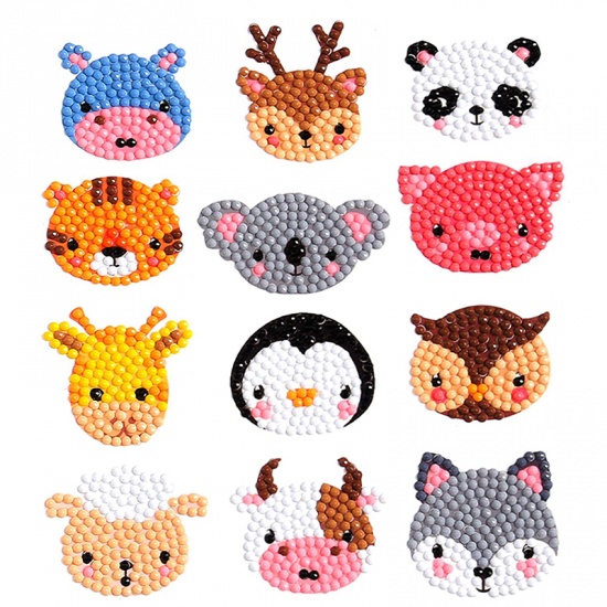 Picture of Resin Embroidery DIY Kit Diamond Painting Rhinestone Animal Mixed Color 1 Set ( 12 PCs/Set)