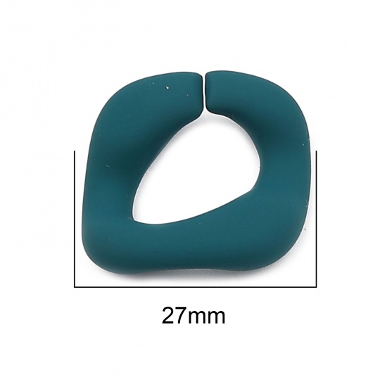 Picture of Resin Painted Connectors Oval Peacock Green 27mm x 26mm, 10 PCs