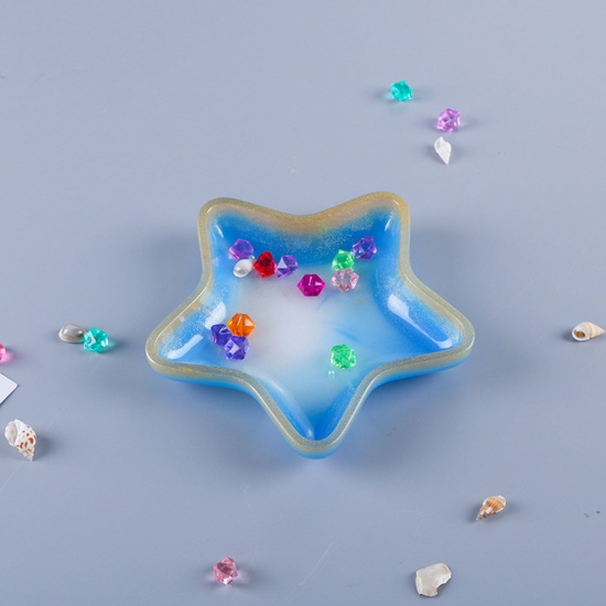 Picture of Silicone Ocean Jewelry Resin Mold For Jewelry Making Saucer Star Fish White 15.5cm x 15.5cm, 1 Piece