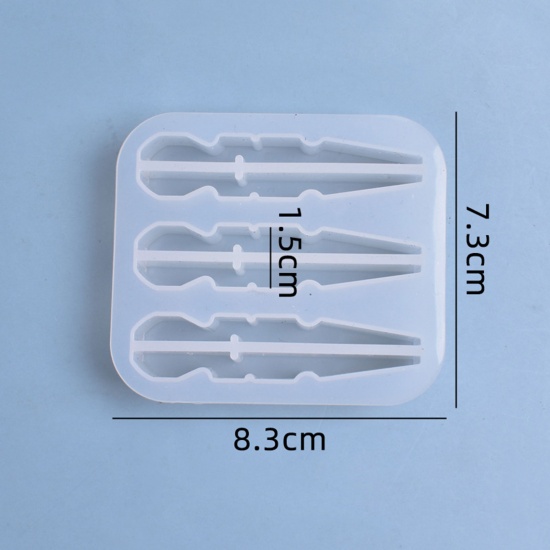 Picture of Silicone Resin Mold For Jewelry Making Clip White 83mm x 73mm, 1 Piece