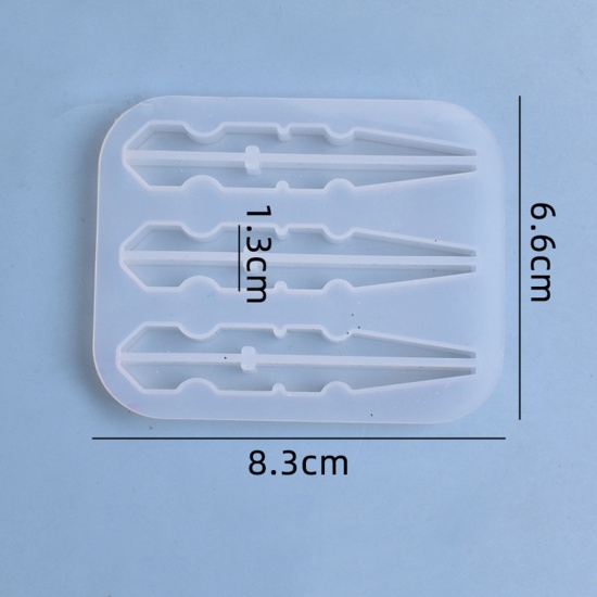 Immagine di Silicone Muffa della Resina per Gioielli Rendendo Clip Bianco 83mm x 66mm, 1 Pz