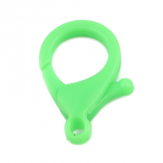 Picture of Plastic Lobster Clasp Findings Green 25mm x 17mm, 30 PCs