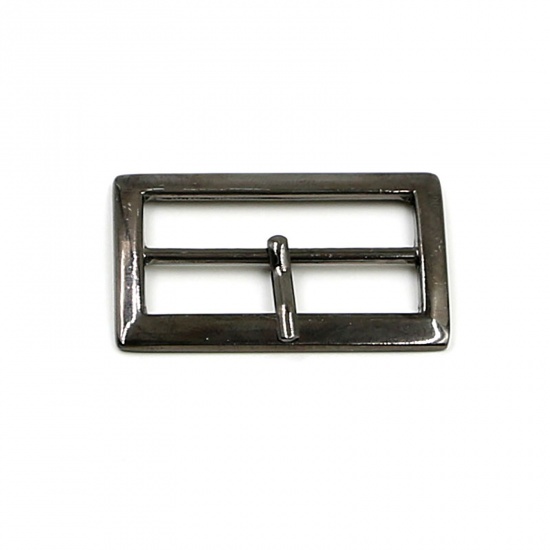 Picture of Zinc Based Alloy Belt Buckle With Hook Rectangle Gunmetal 2cm, 10 PCs